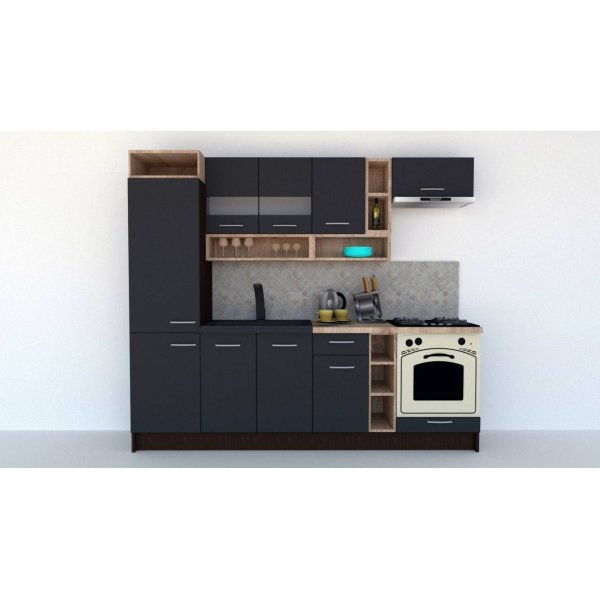Bucatarie COSSY NEW 250 A2 Wenge / Decor 0164