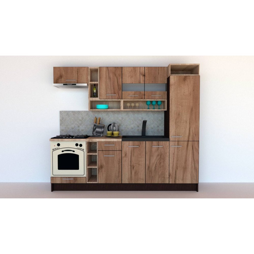 Bucatarie COSSY NEW 250 A1 Wenge / Decor K004