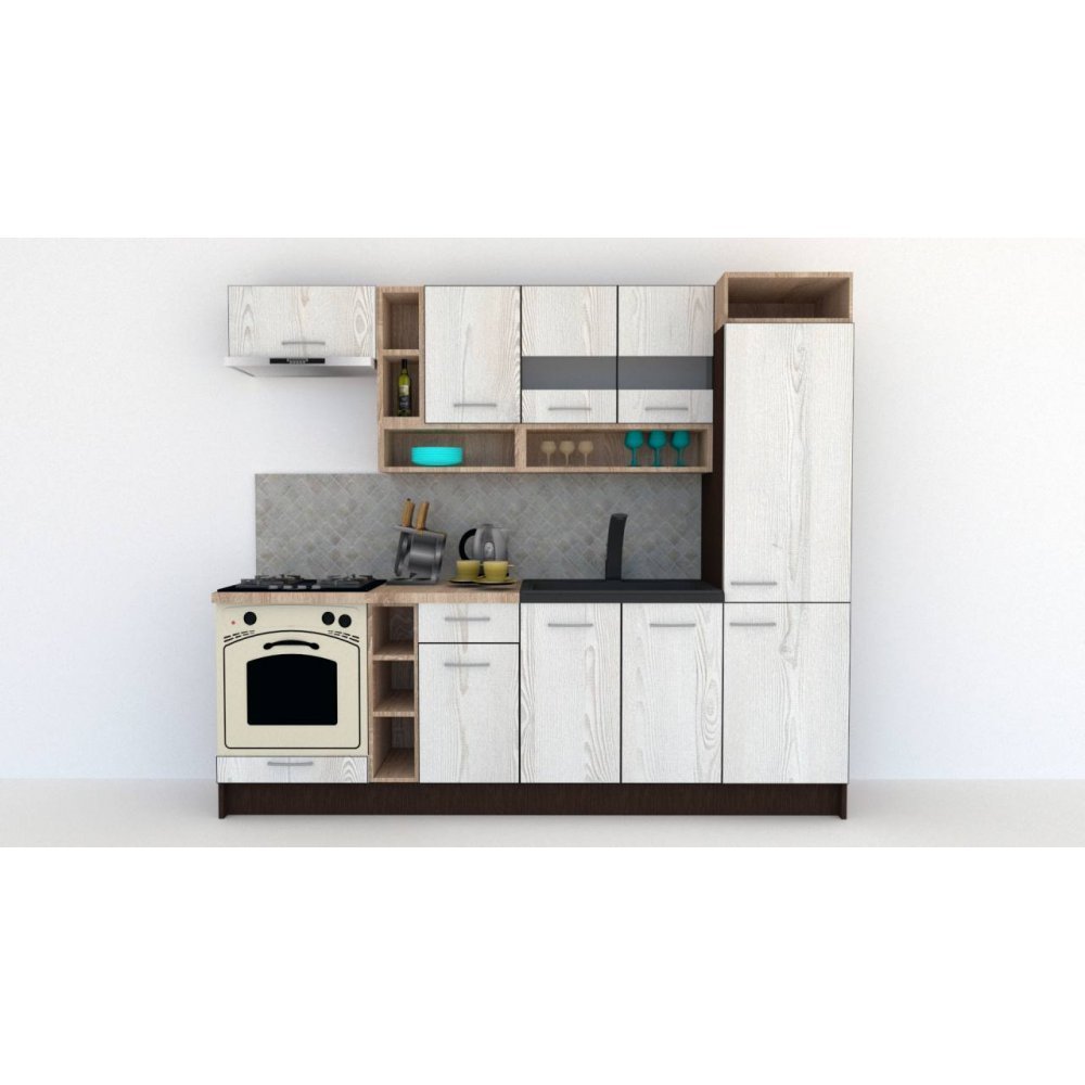Bucatarie COSSY NEW 250 A1 Wenge / Decor K010