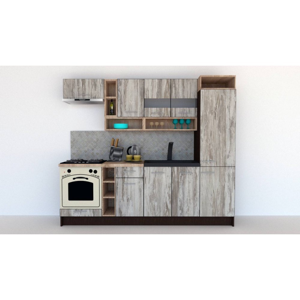 Bucatarie COSSY NEW 250 A1 Wenge / Decor K084