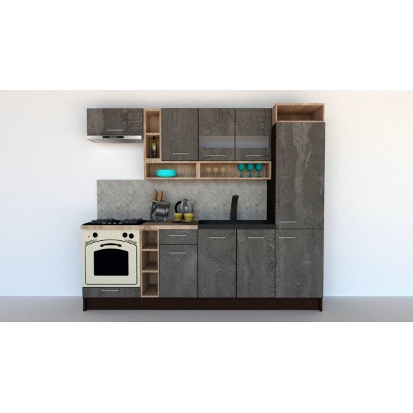 Bucatarie COSSY NEW 250 A1 Wenge / Decor K352