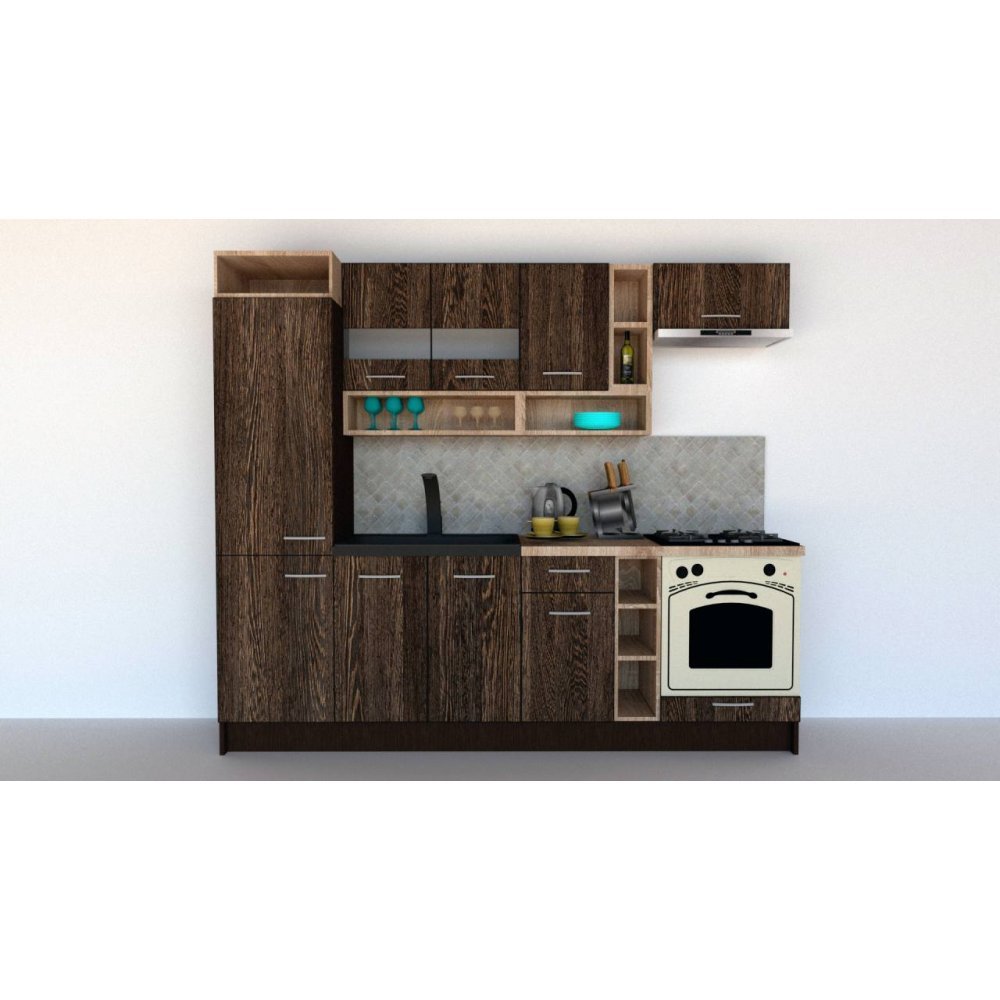 Bucatarie COSSY NEW 250 A2 Wenge / Decor 7648