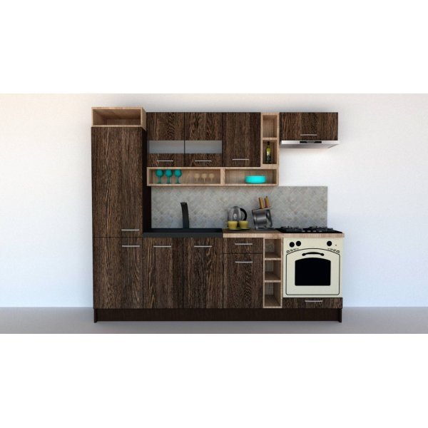 Bucatarie COSSY NEW 250 A2 Wenge / Decor 7648