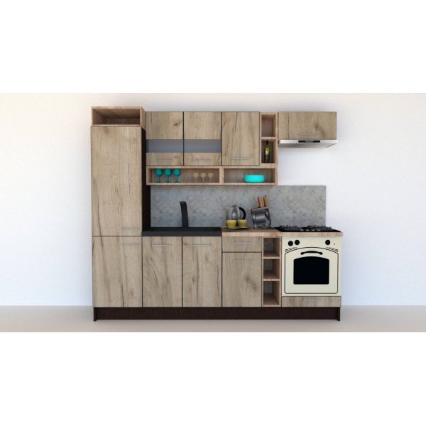 Bucatarie COSSY NEW 250 A2 Wenge / Decor K002