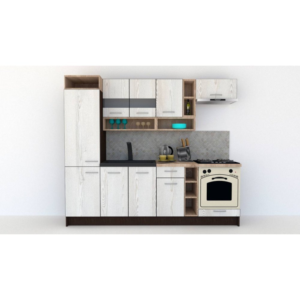 Bucatarie COSSY NEW 250 A2 Wenge / Decor K010