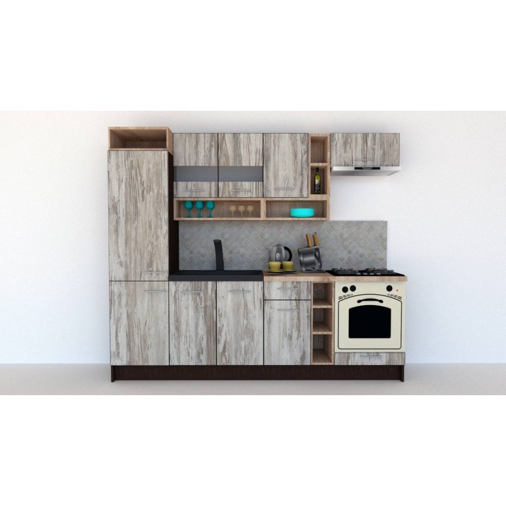 Bucatarie COSSY NEW 250 A2 Wenge / Decor K084