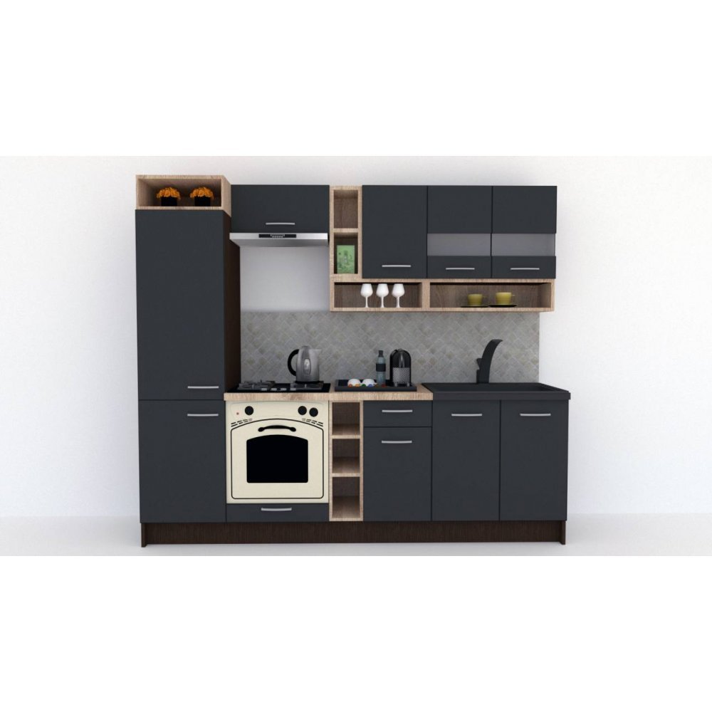 Bucatarie COSSY NEW 250 B1 Wenge / Decor 0164