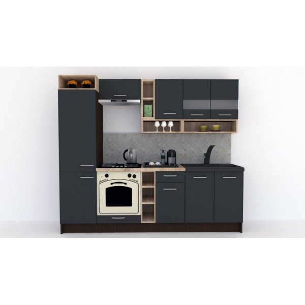 Bucatarie COSSY NEW 250 B1 Wenge / Decor 0164