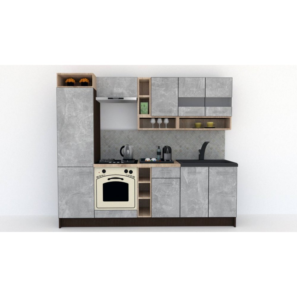 Bucatarie COSSY NEW 250 B1 Wenge / Decor 4298