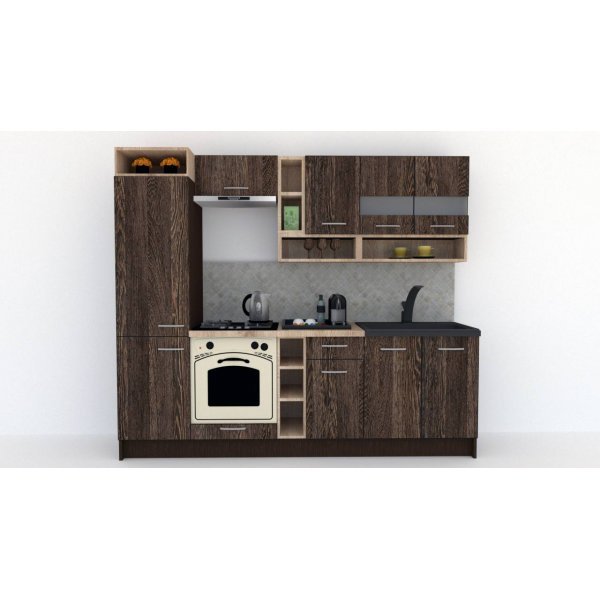 Bucatarie COSSY NEW 250 B1 Wenge / Decor 7648