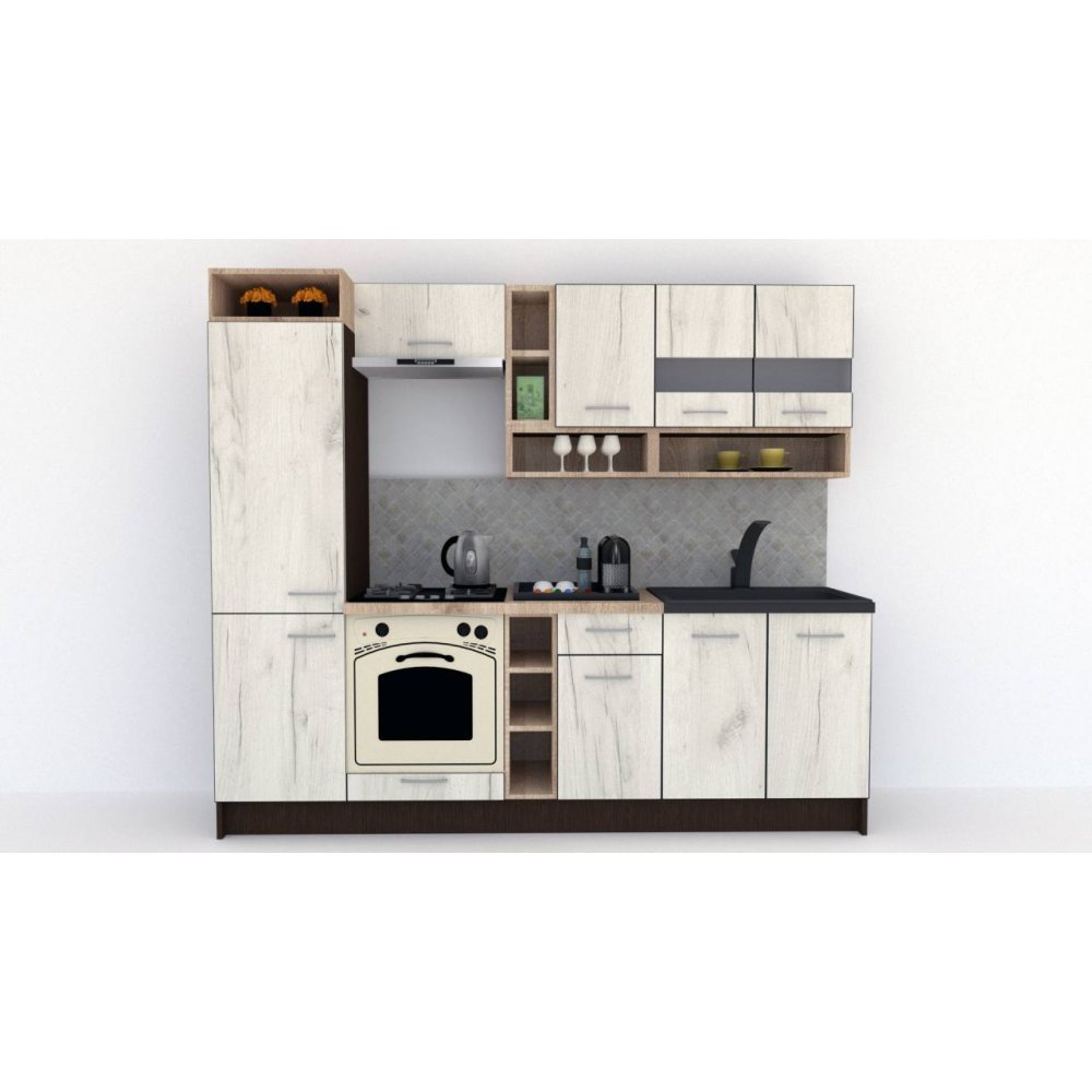 Bucatarie COSSY NEW 250 B1 Wenge / Decor K001
