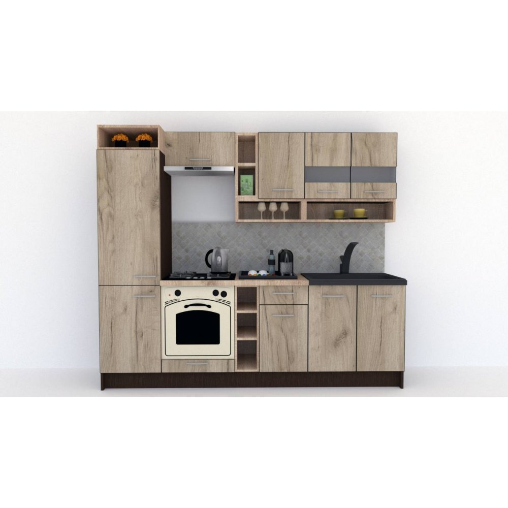 Bucatarie COSSY NEW 250 B1 Wenge / Decor K002