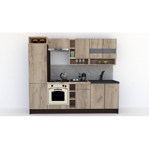 Bucatarie COSSY NEW 250 B1 Wenge / Decor K002