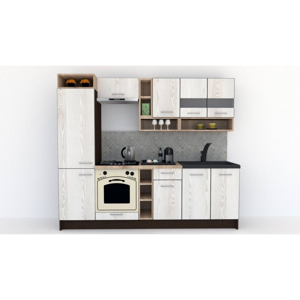 Bucatarie COSSY NEW 250 B1 Wenge / Decor K010