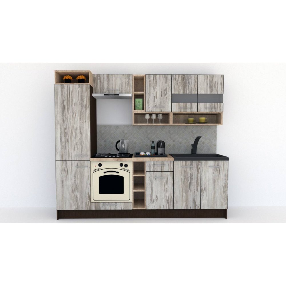 Bucatarie COSSY NEW 250 B1 Wenge / Decor K084