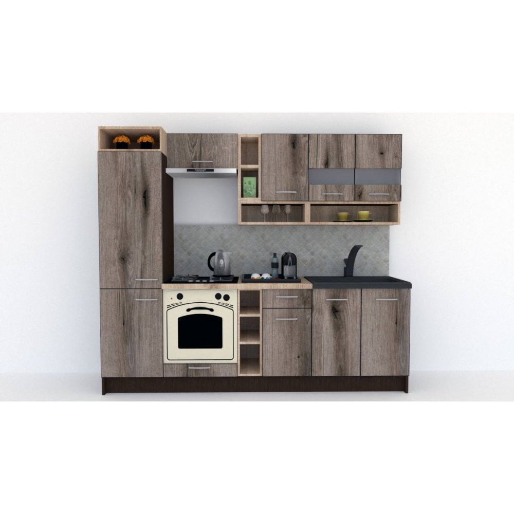 Bucatarie COSSY NEW 250 B1 Wenge / Decor K366