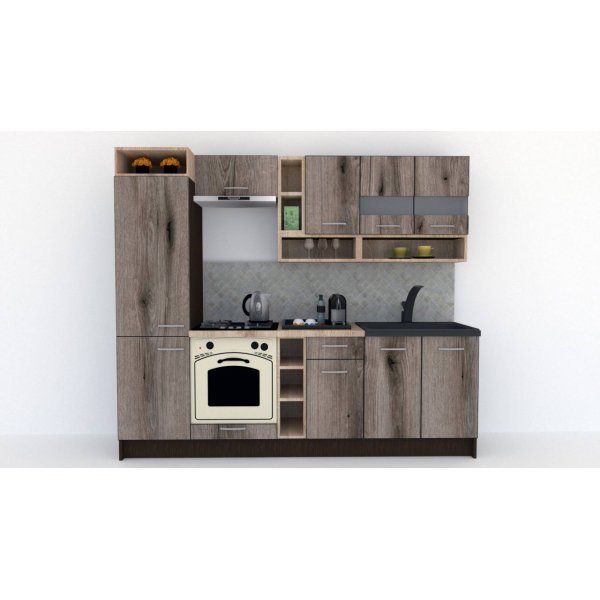 Bucatarie COSSY NEW 250 B1 Wenge / Decor K366
