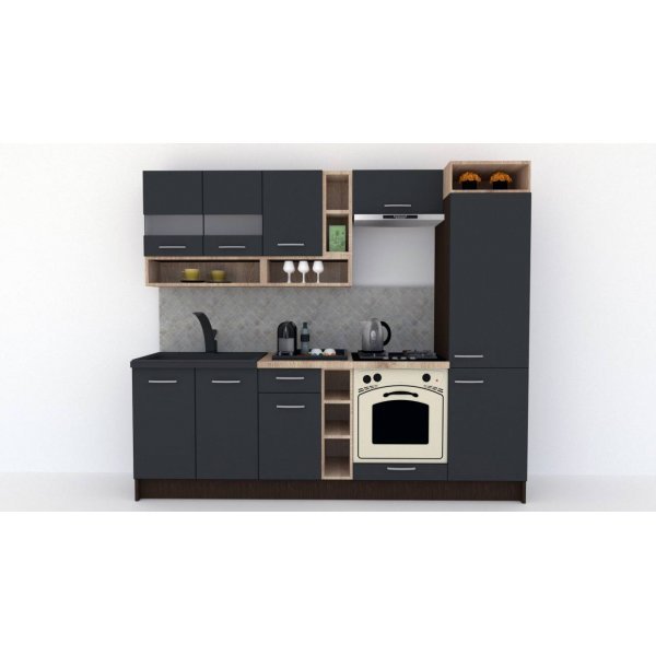 Bucatarie COSSY NEW 250 B2 Wenge / Decor 0164