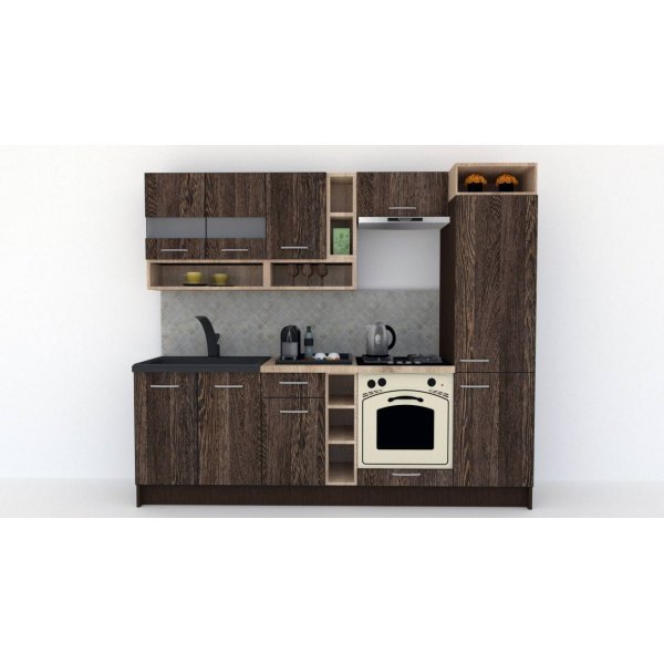 Bucatarie COSSY NEW 250 B2 Wenge / Decor 7648