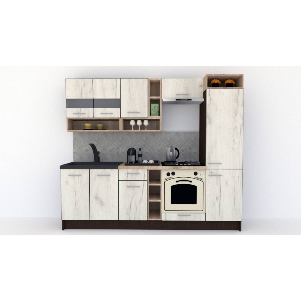 Bucatarie COSSY NEW 250 B2 Wenge / Decor K001