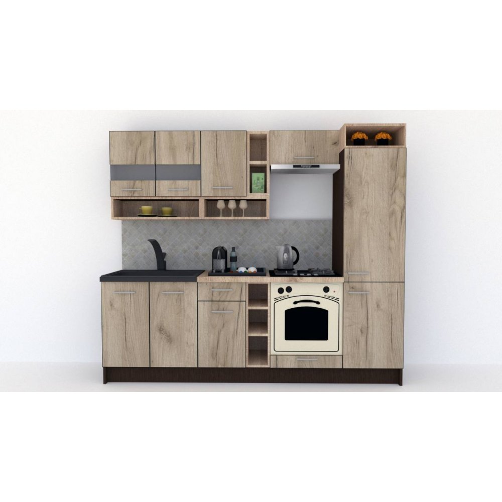 Bucatarie COSSY NEW 250 B2 Wenge / Decor K002