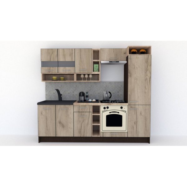Bucatarie COSSY NEW 250 B2 Wenge / Decor K002