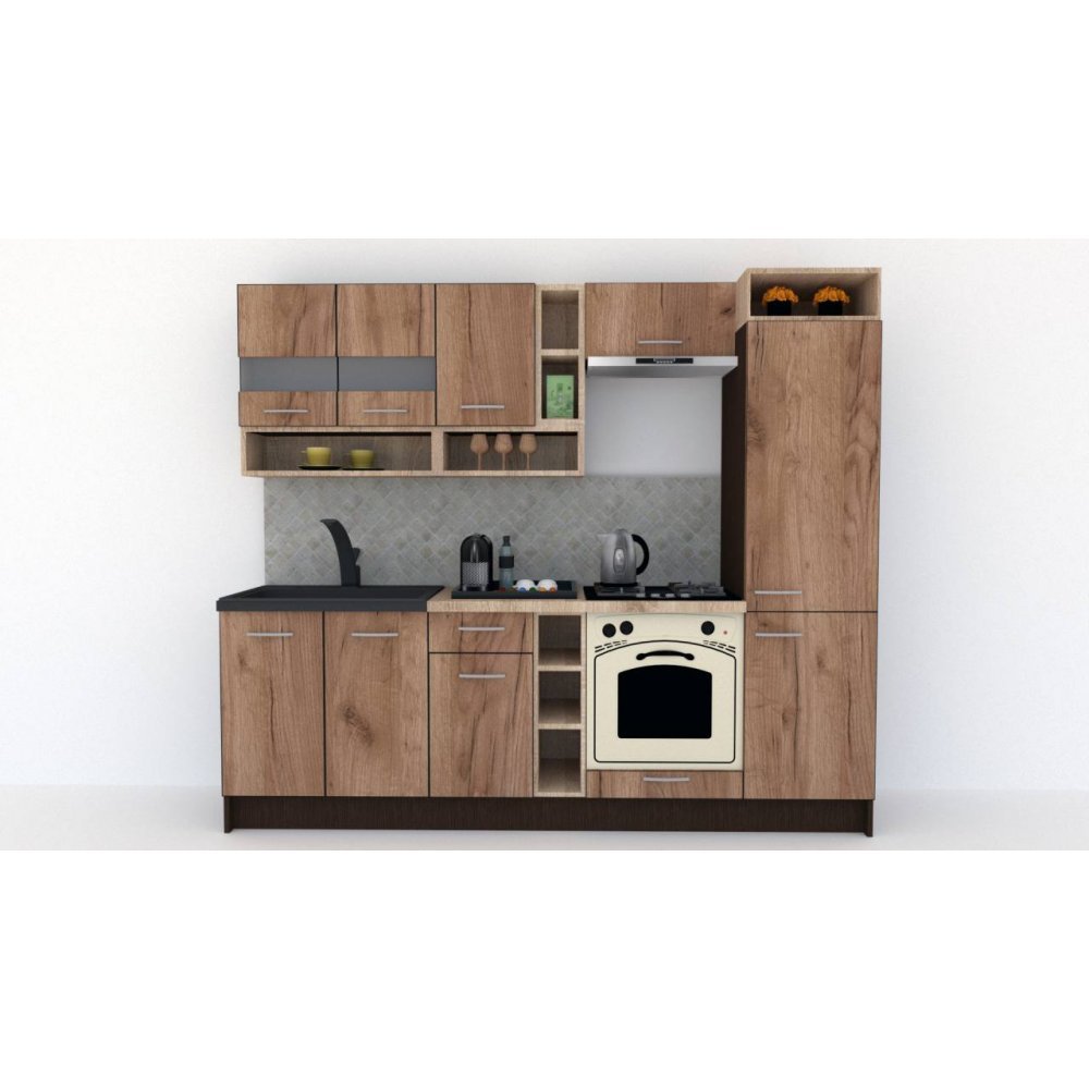 Bucatarie COSSY NEW 250 B2 Wenge / Decor K004