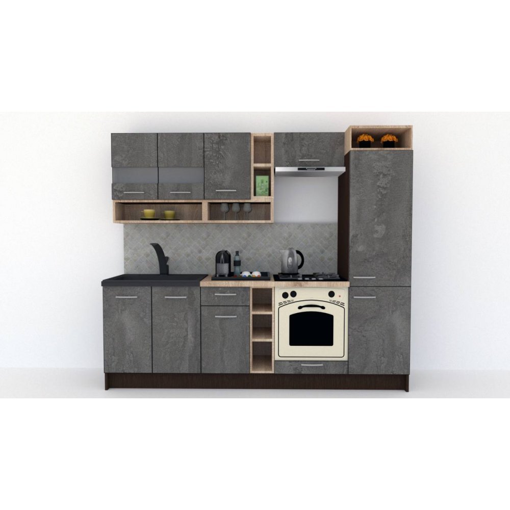 Bucatarie COSSY NEW 250 B2 Wenge / Decor K352
