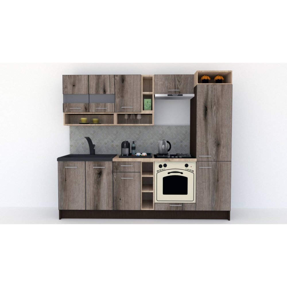 Bucatarie COSSY NEW 250 B2 Wenge / Decor K366