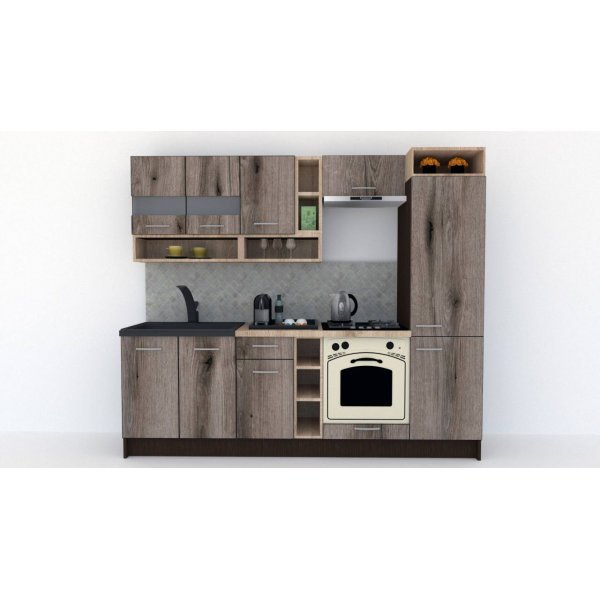 Bucatarie COSSY NEW 250 B2 Wenge / Decor K366