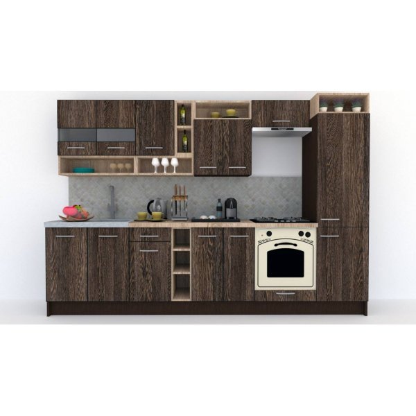 Bucatarie COSSY NEW 310 A1 Wenge / Decor 7648