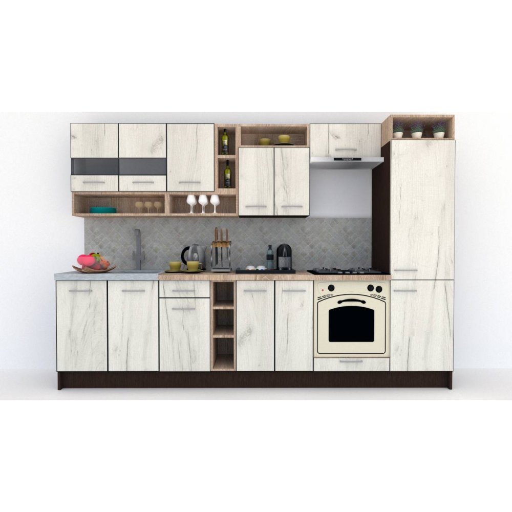 Bucatarie COSSY NEW 310 A1 Wenge / Decor K001