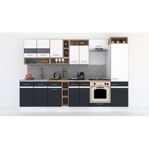 Bucatarie COSSY NEW 310 A1 Alb / Gri