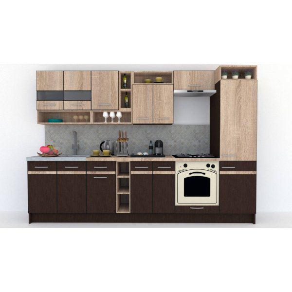 Bucatarie COSSY NEW 310 A1 Wenge / Stejar Sonoma
