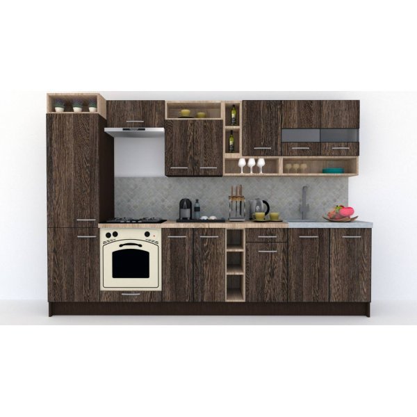 Bucatarie COSSY NEW 310 A2 Wenge / Decor 7648