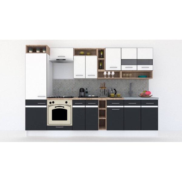 Bucatarie COSSY NEW 310 A2 Alb / Gri