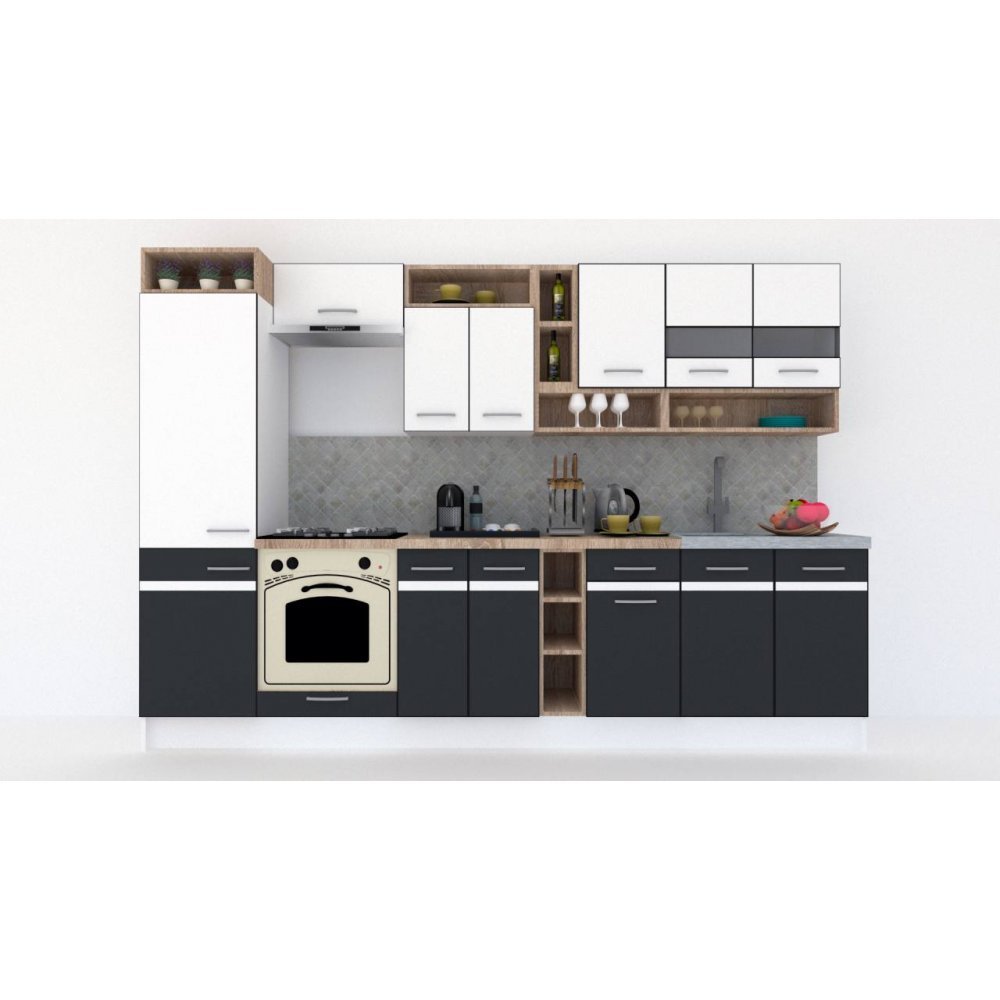 Bucatarie COSSY NEW 310 A2 Alb / Gri