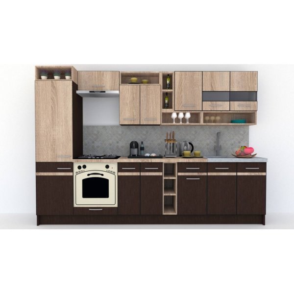Bucatarie COSSY NEW 310 A2 Wenge / Stejar Sonoma
