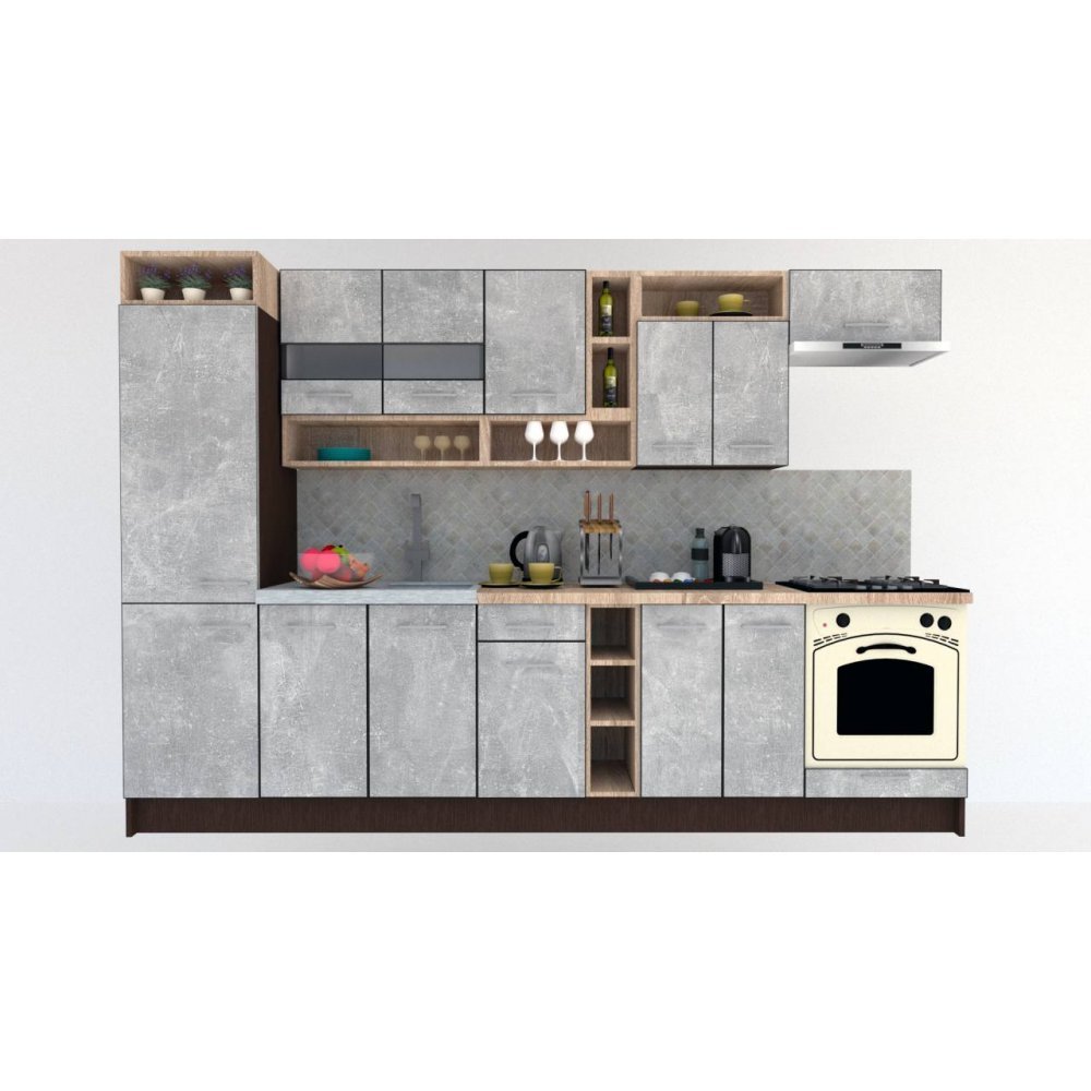Bucatarie COSSY NEW 310 B1 Wenge / Decor 4298