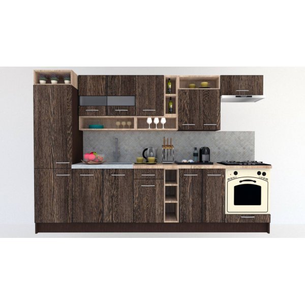 Bucatarie COSSY NEW 310 B1 Wenge / Decor 7648