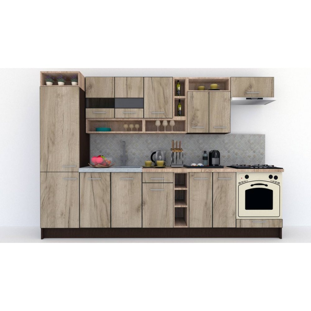 Bucatarie COSSY NEW 310 B1 Wenge / Decor K002