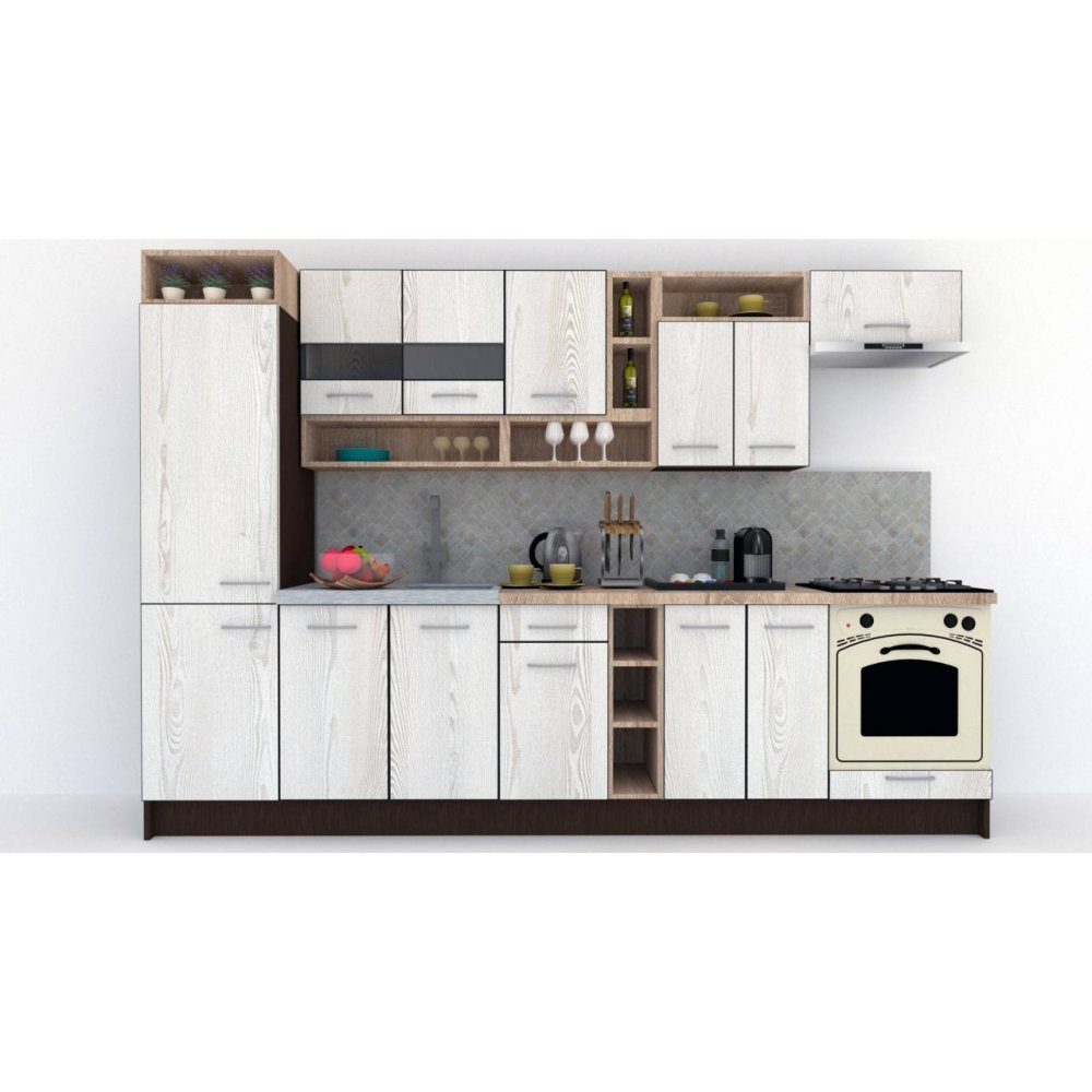 Bucatarie COSSY NEW 310 B1 Wenge / Decor K010