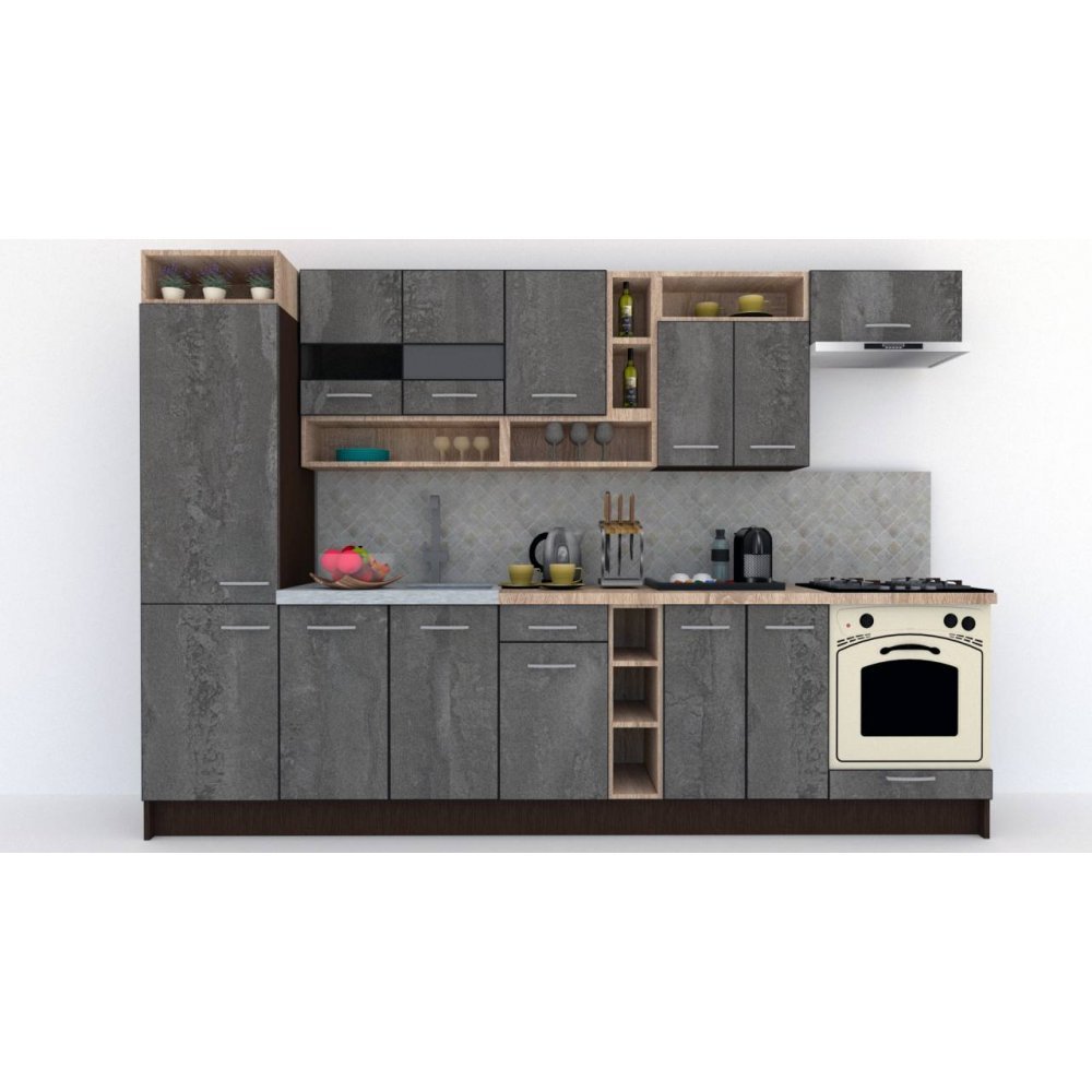 Bucatarie COSSY NEW 310 B1 Wenge / Decor K352