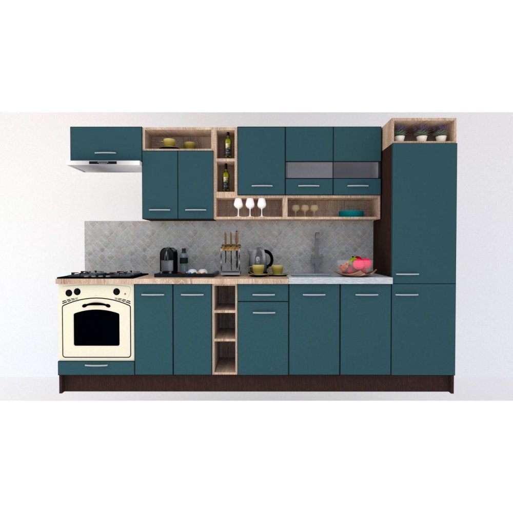 Bucatarie COSSY NEW 310 B2 Wenge / Decor 0244