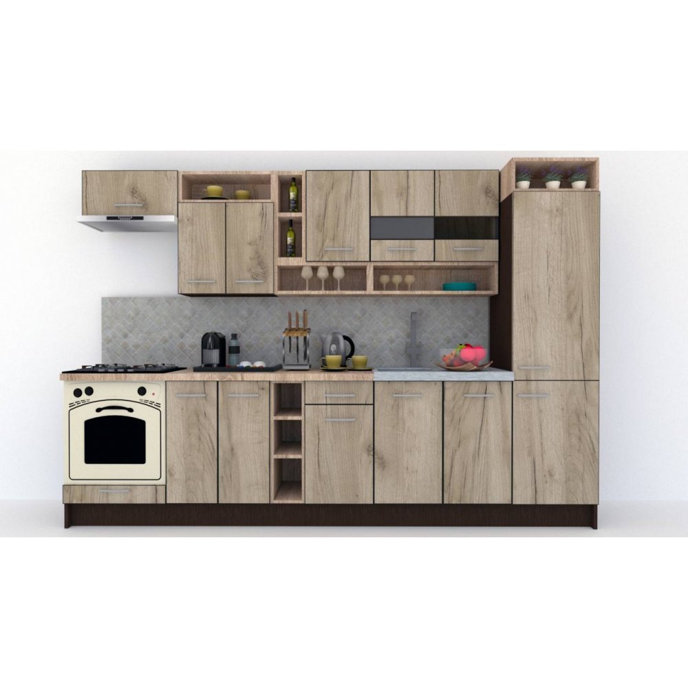 Bucatarie COSSY NEW 310 B2 Wenge / Decor K002