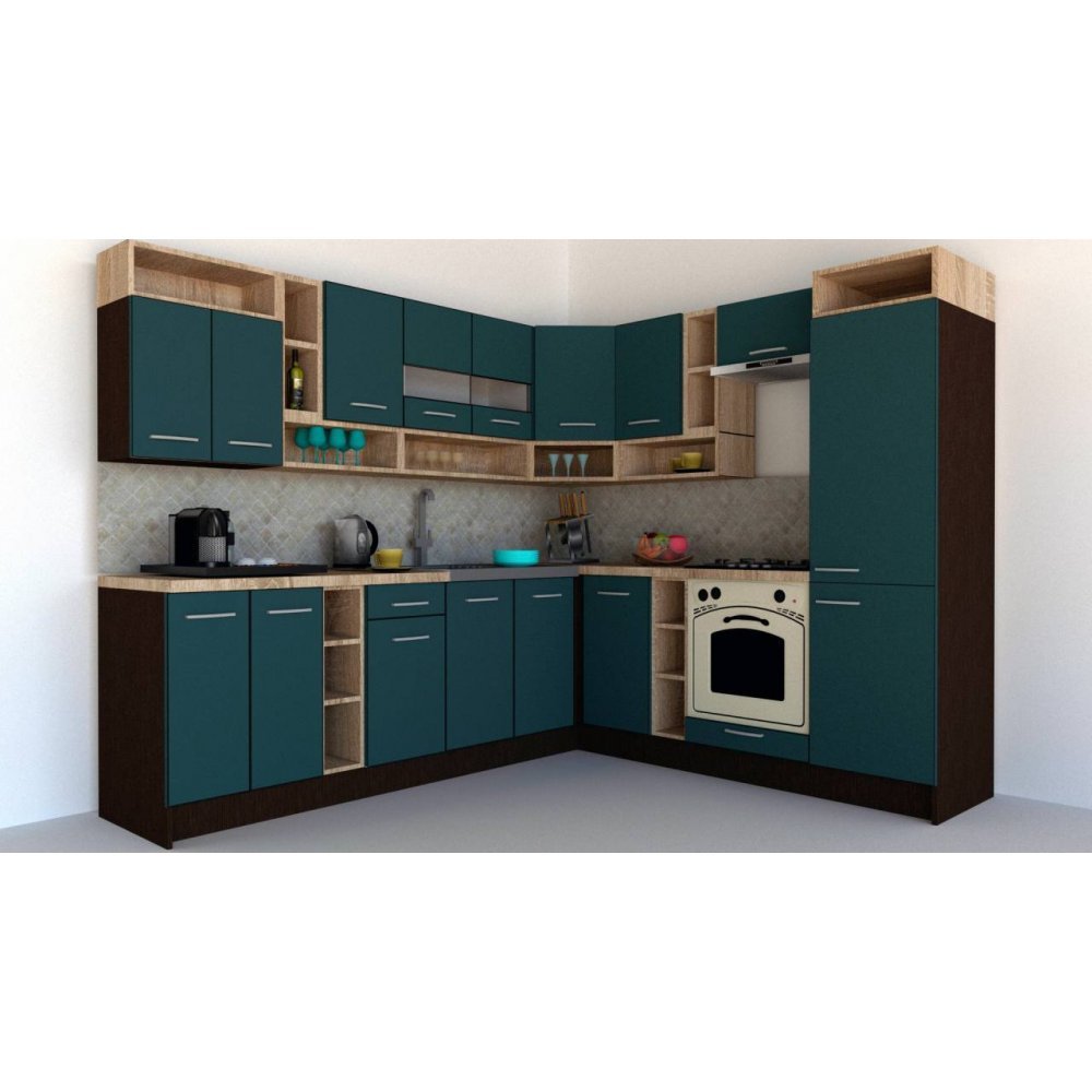 Bucatarie de Colt COSSY NEW DR. 230-260 Wenge / Decor 0244