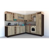 Bucatarie de Colt COSSY NEW DR. 230-260 Wenge / Decor K002