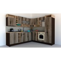 Bucatarie de Colt COSSY NEW DR. 230-260 Wenge / Decor K366