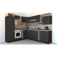 Bucatarie de Colt COSSY NEW ST. 230-260 Wenge / Decor 0164