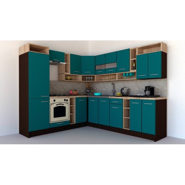 Bucatarie de Colt COSSY NEW ST. 230-260 Wenge / Decor 0245